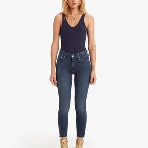 Mother Looker Fray jeans in girl crush color